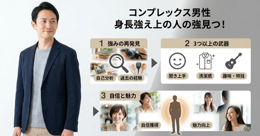 身長コンプレックスを抱える男性が見落としている、自分の強みの見つけ方