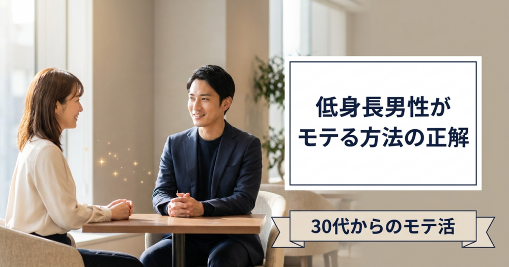 低身長男性 モテる方法の解説イメージ