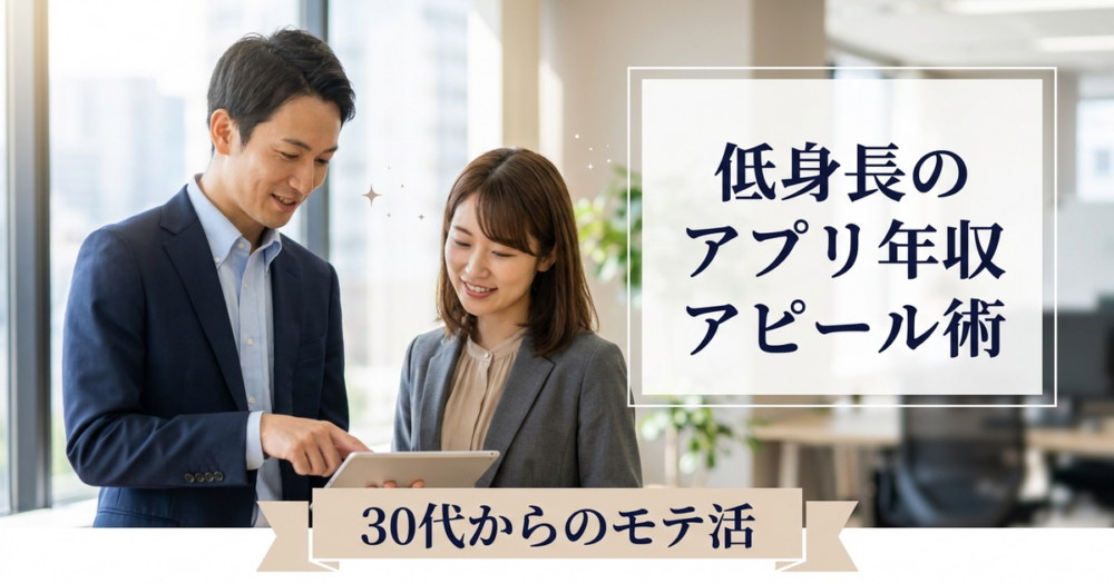 マッチングアプリ 低身長 年収 アピールの解説イメージ