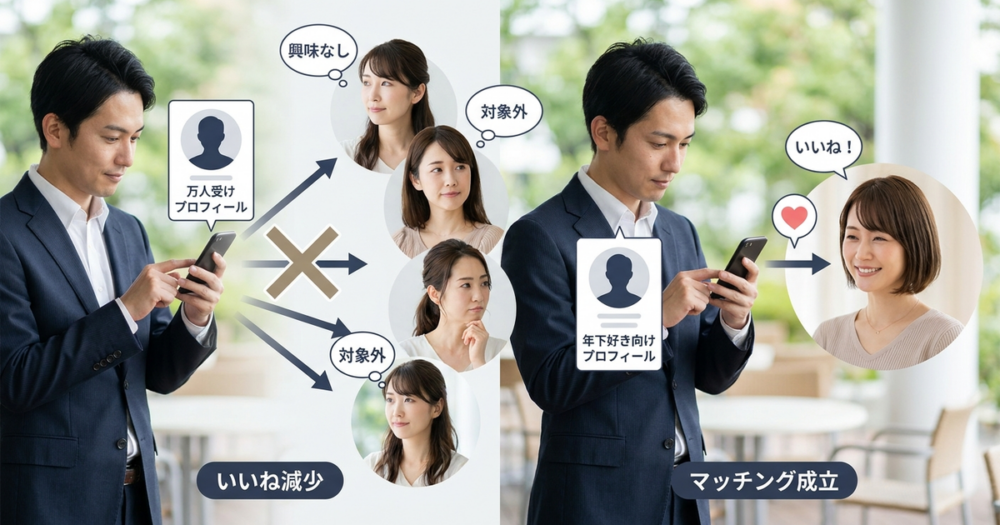 マッチングアプリで年上女性からいいねが来なくなっている本当の理由